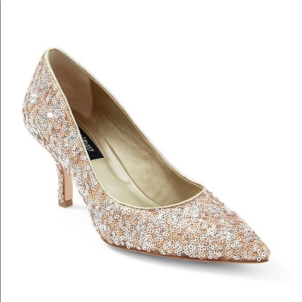 White House Black Market Sequin Kitten Heel